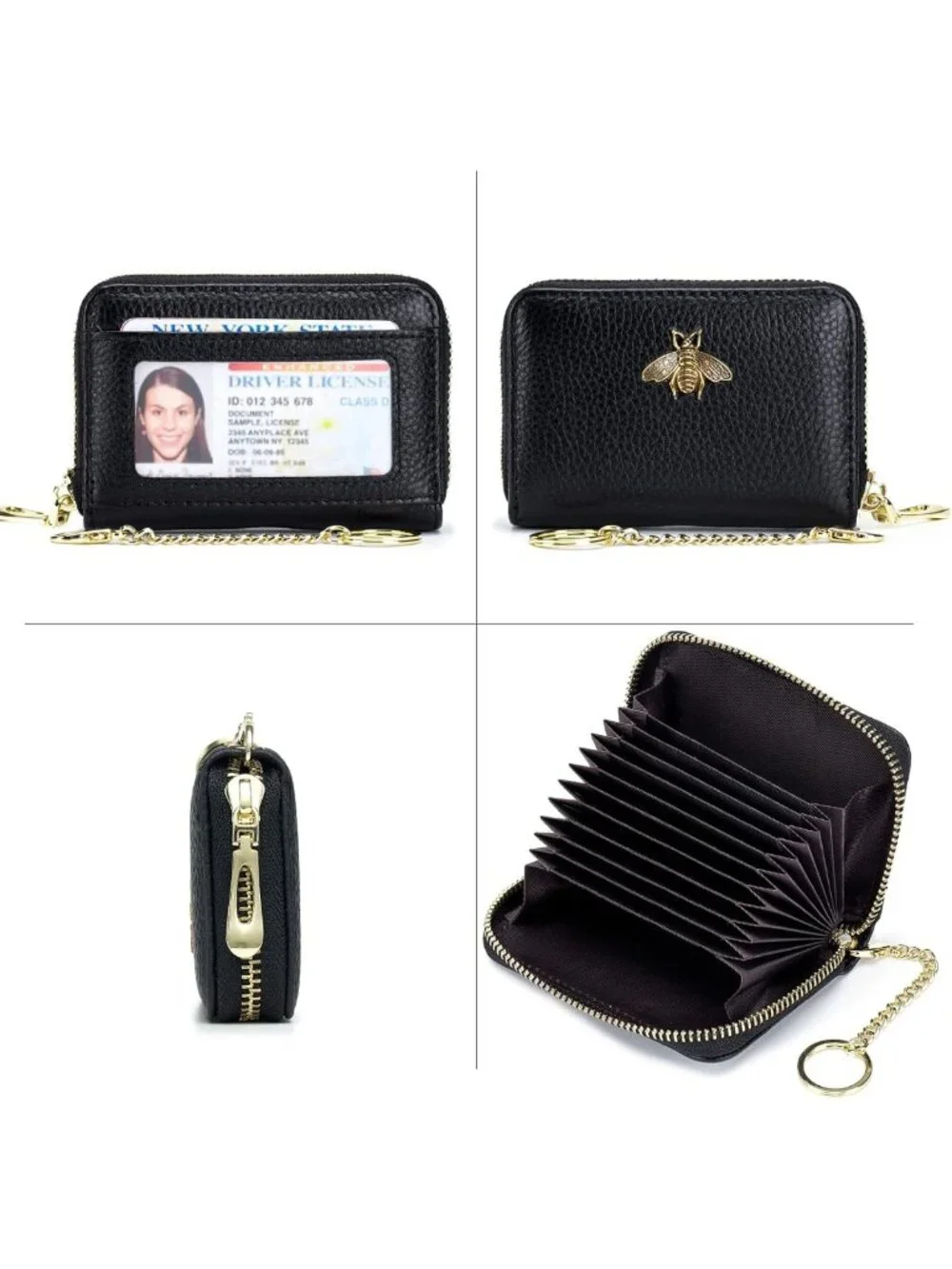 Stylish RFID Small Leather Card Wallet for Women - Secure Credit Card Holder